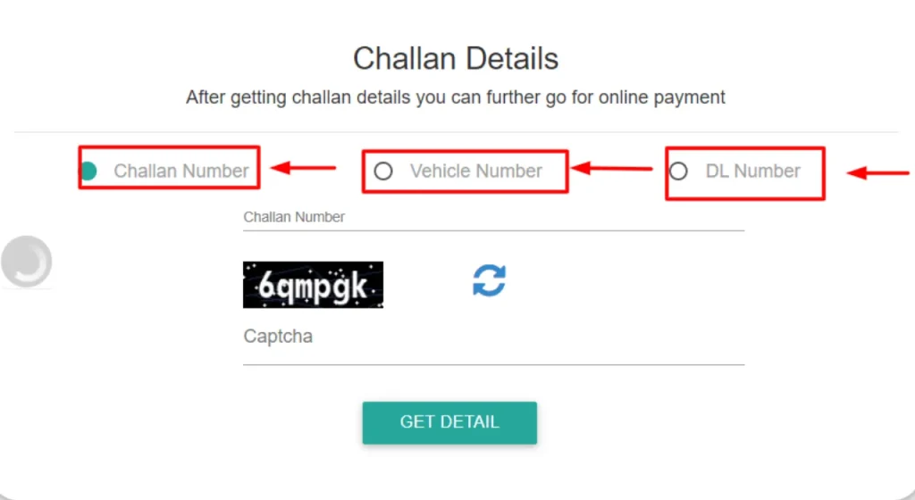 e Challan Status Check by Challan Number